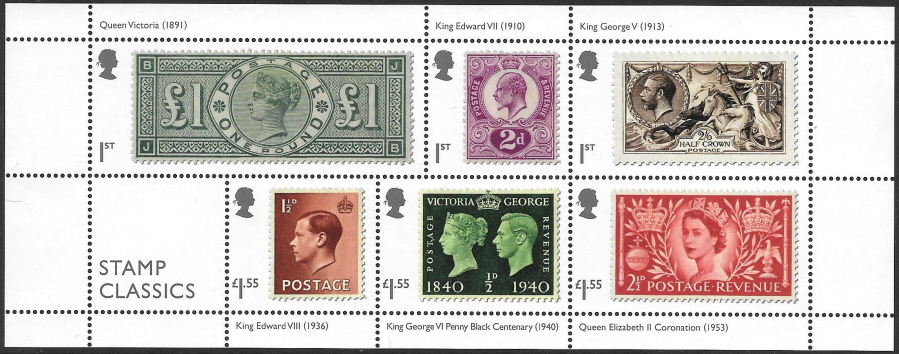 (image for) MS4169 2019 Stamp Classics Non-Barcoded Miniature Sheet - Click Image to Close